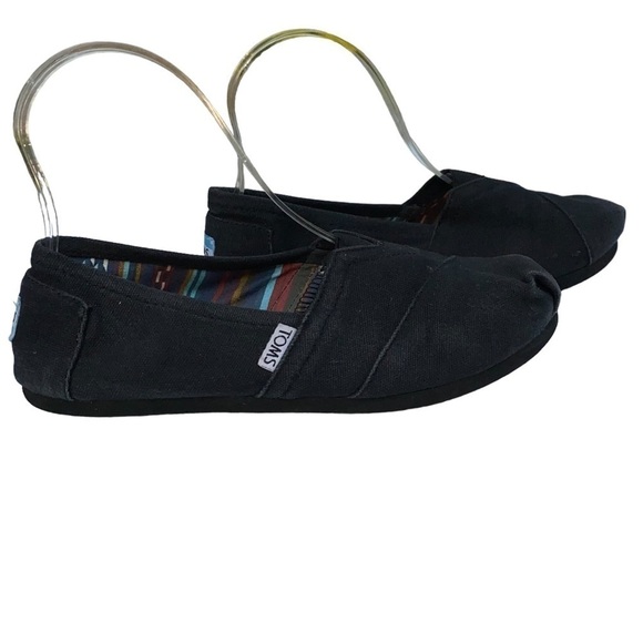 TOMS‎ Women's Black Canvas Classic Slip-On Loafer Sz 7 - Picture 4 of 7